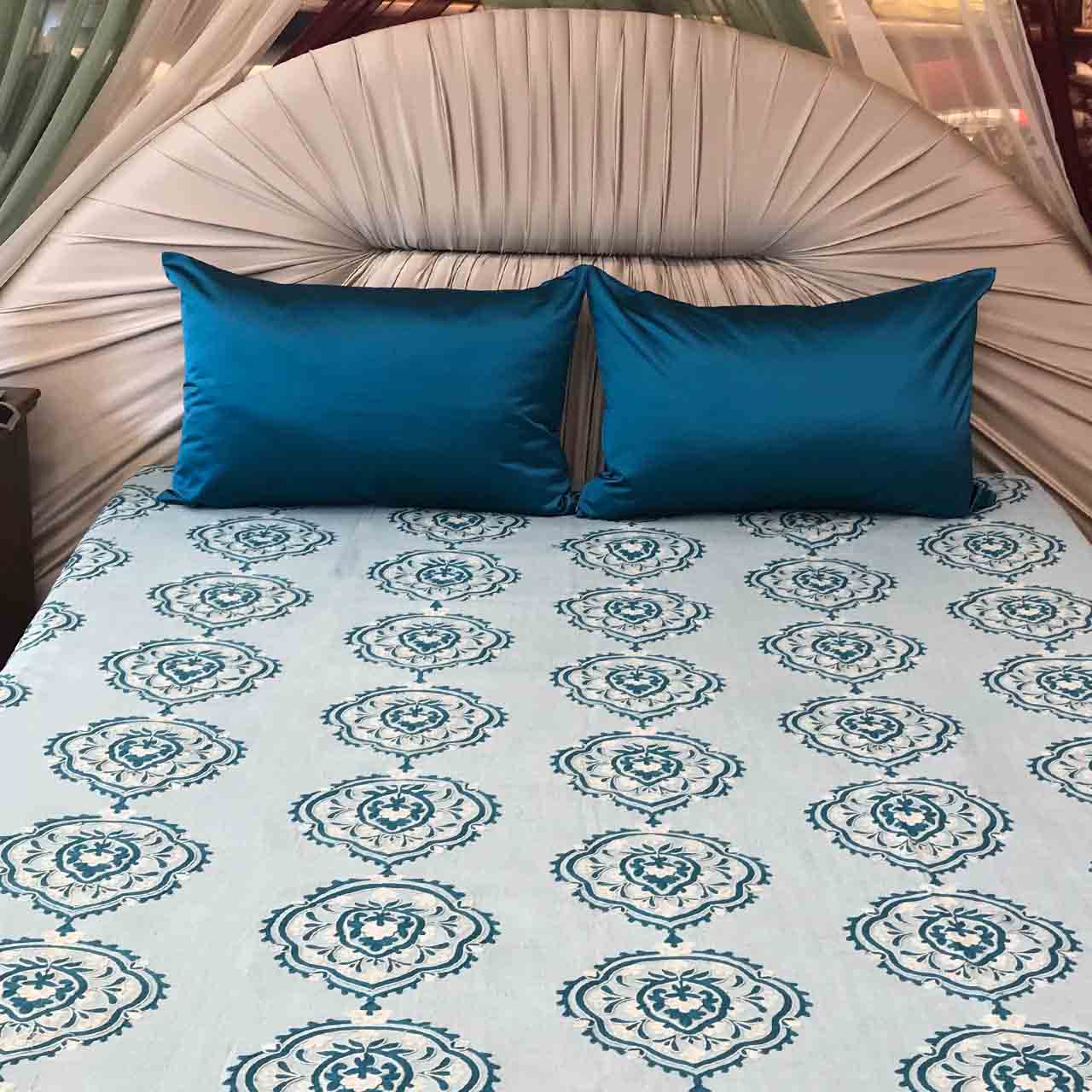 Blue Linen  Bedspread