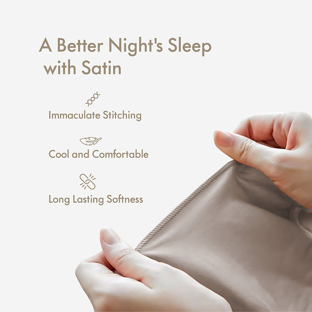 Blue Satin Pillowcases - Set of 2 (With 3 free scrunchies)