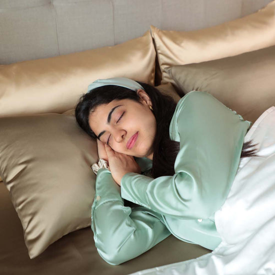 Brown Satin Pillowcases - Set of 2 (With 3 Free Scrunchies)