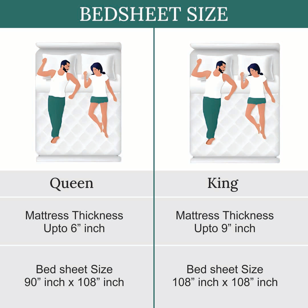 550 TC Cotton Printed Bed Sheet Set (Beige)